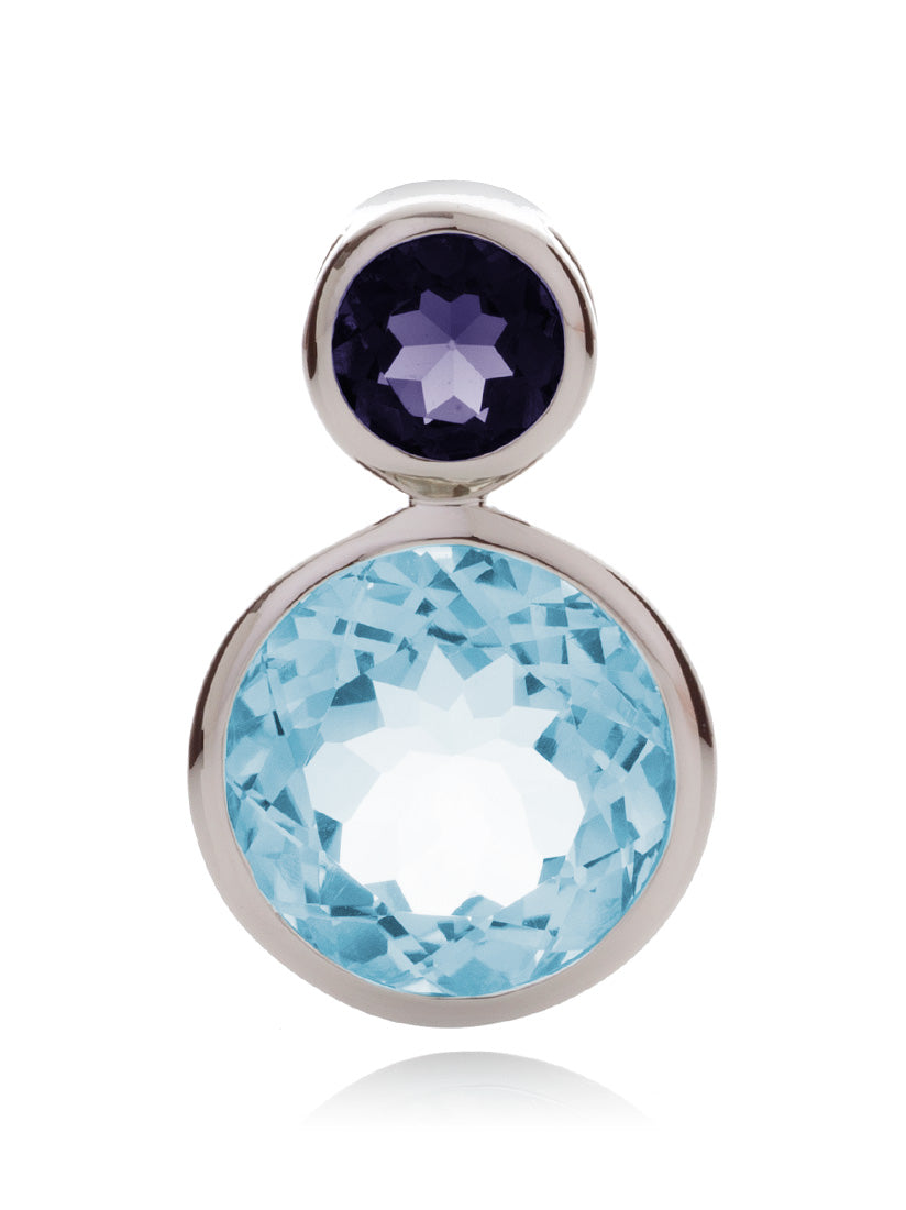 Lana Silver Pendant with Blue Topaz And Iolite