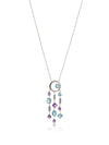 Selatra Silver Pendant With Amethyst and Blue Topaz