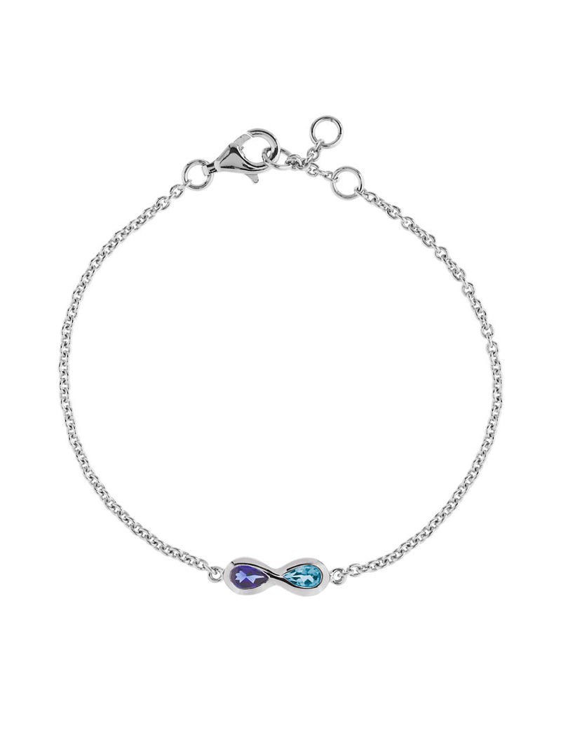 Sempre Silver Bracelet With Blue Topaz and Iolite