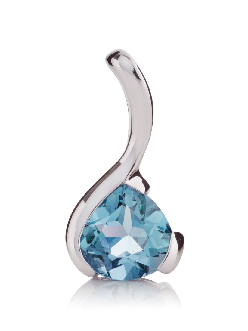 Sensual Silver pendant with Blue topaz