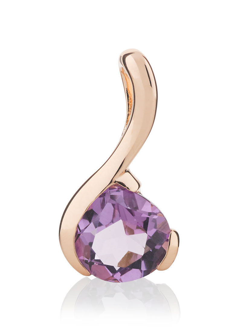 Sensual Rose Gold Pendant with Amethyst