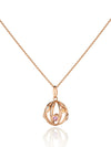 Small Votra Rose Gold Pendant with Blue topaz Amethyst Rhodolite And Citrine