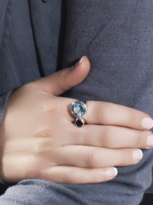 Lana Silver Ring with Blue Topaz And Iolite