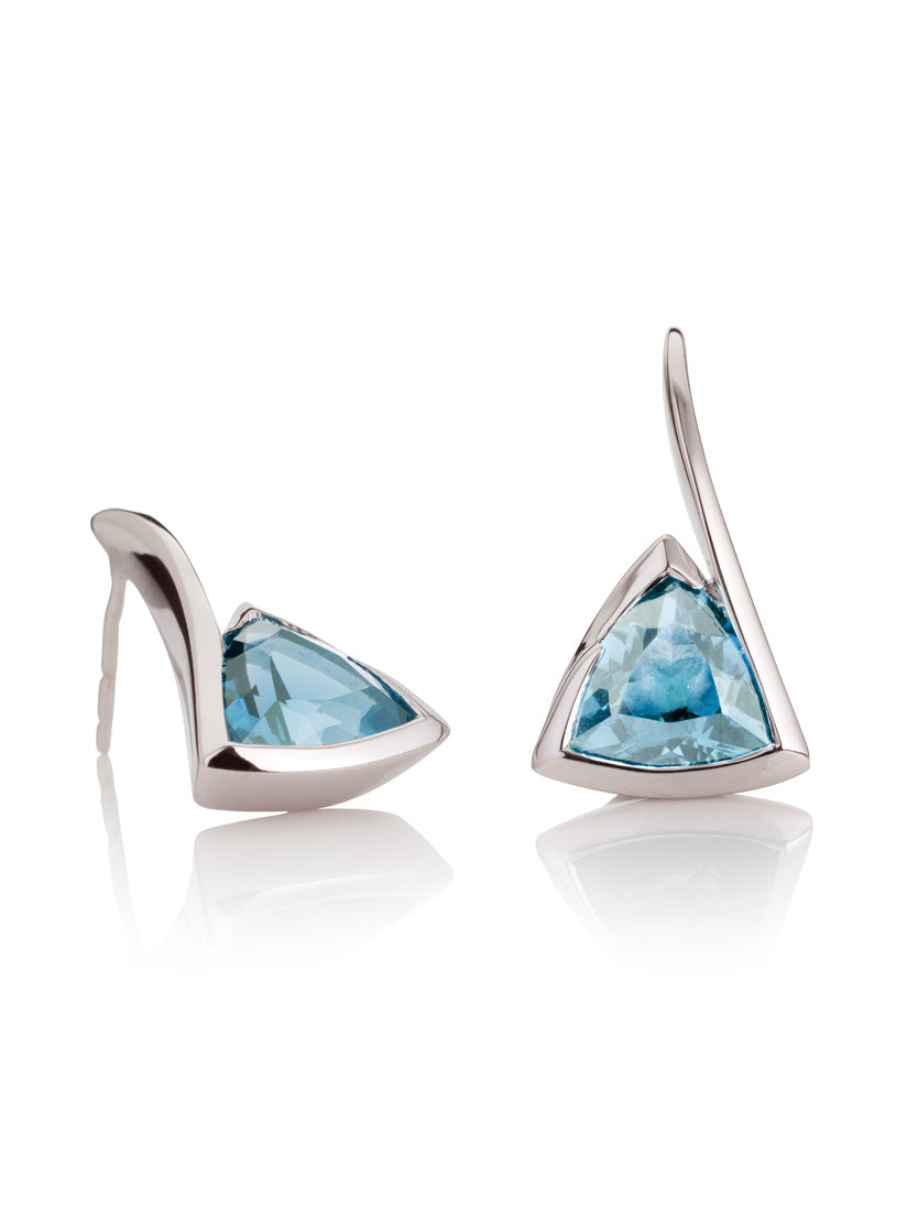 Amore Silver  Earrings with Blue topaz