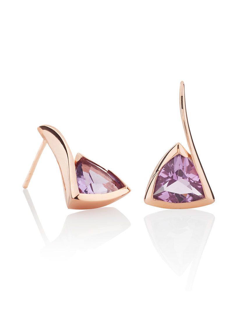 Amore Rose Gold  Earrings with Amethyst
