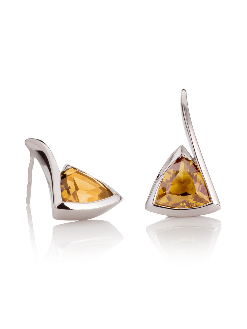 Amore Silver  Earrings with Citrine