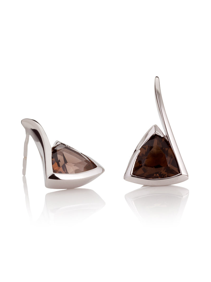 Amore Silver  Earrings with Smoky Quartz