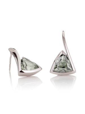 Amore Silver  Earrings with Green Amethyst