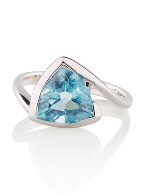 Amore Silver Ring with Blue topaz