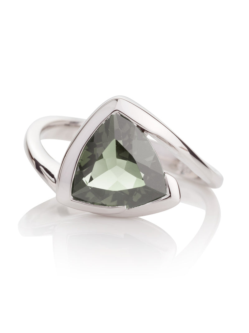 Amore Silver Ring with Green Amethyst