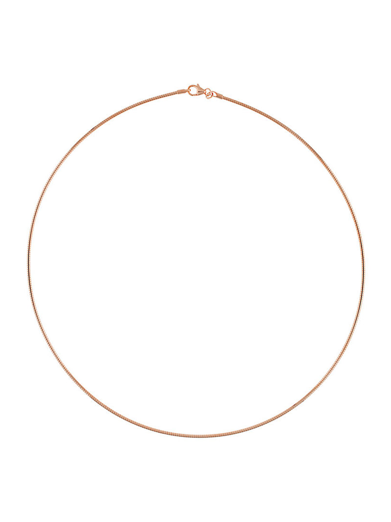 Omega Rose Gold Plated Sterling Silver Chain