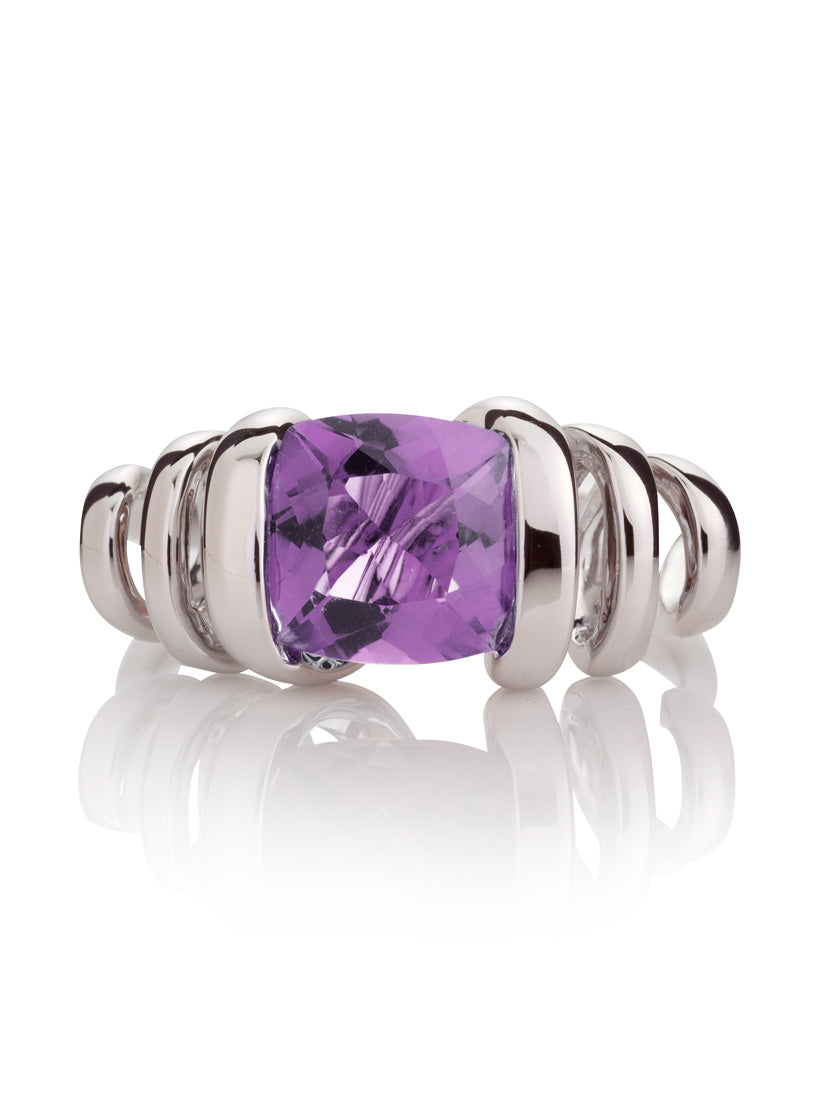 Eternal Silver Ring with Amethyst Stone