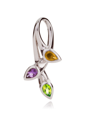 Kazo Silver Pendant With Peridot, Citrine and Amethyst
