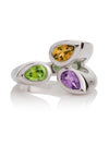 Kazo Silver Ring With Peridot, Citrine and Amethyst