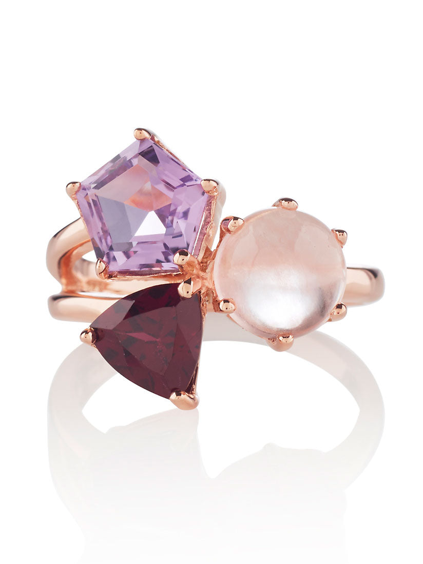 Amethyst and deals rose quartz ring