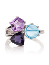 Kintana Silver Ring With Iolite, Amethyst and Blue Topaz