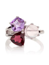 Kintana Silver Ring With Amethyst, Rhodolite and Rose Quartz