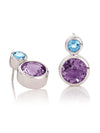 Lana Silver Earrings With Amethyst and Blue Topaz