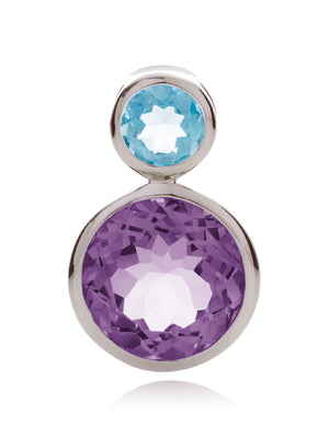 Lana Silver Pendant with Amethyst And Blue Topaz