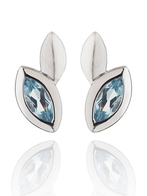 Nara Silver Earrings With Blue topaz