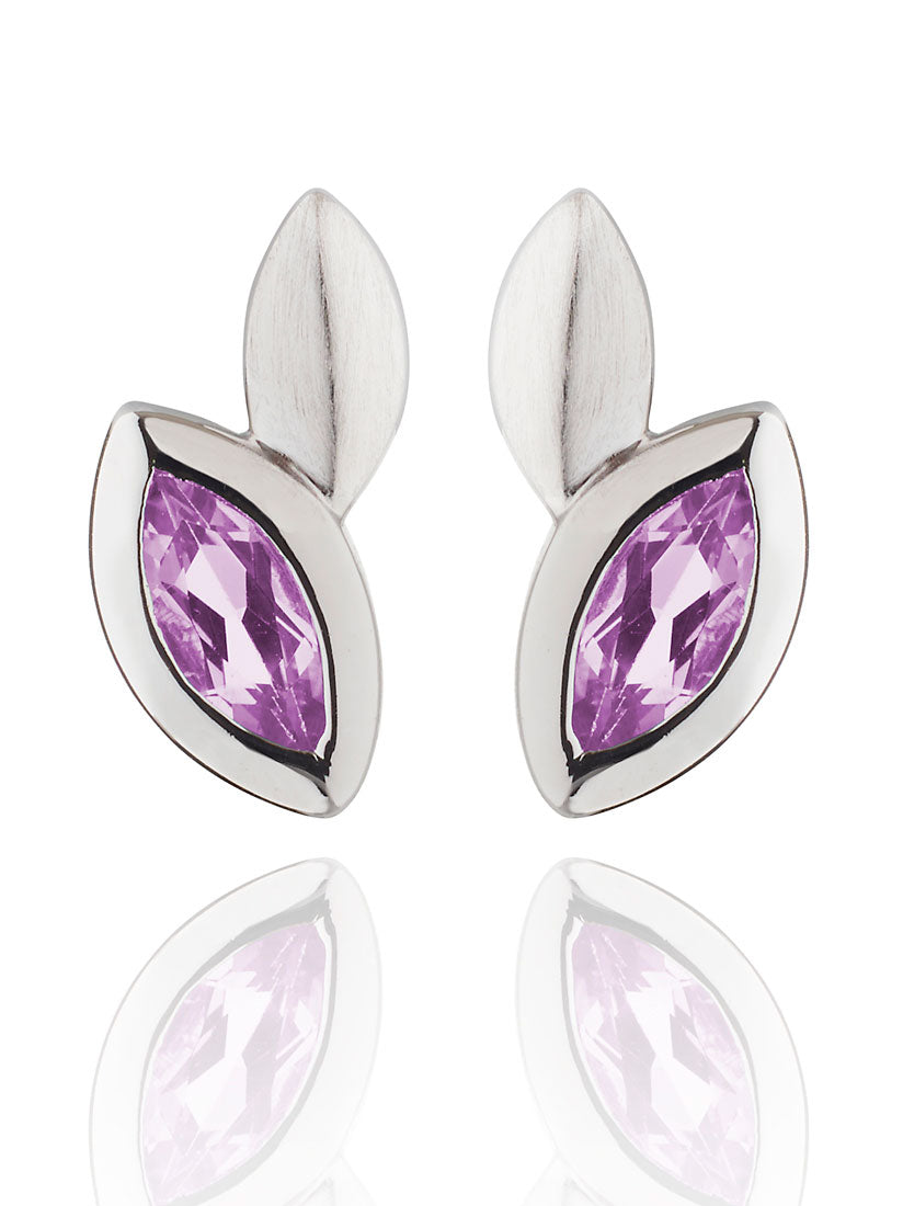 Nara Silver Earrings With Amethyst