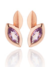 Nara Rose Gold Earrings With Amethyst