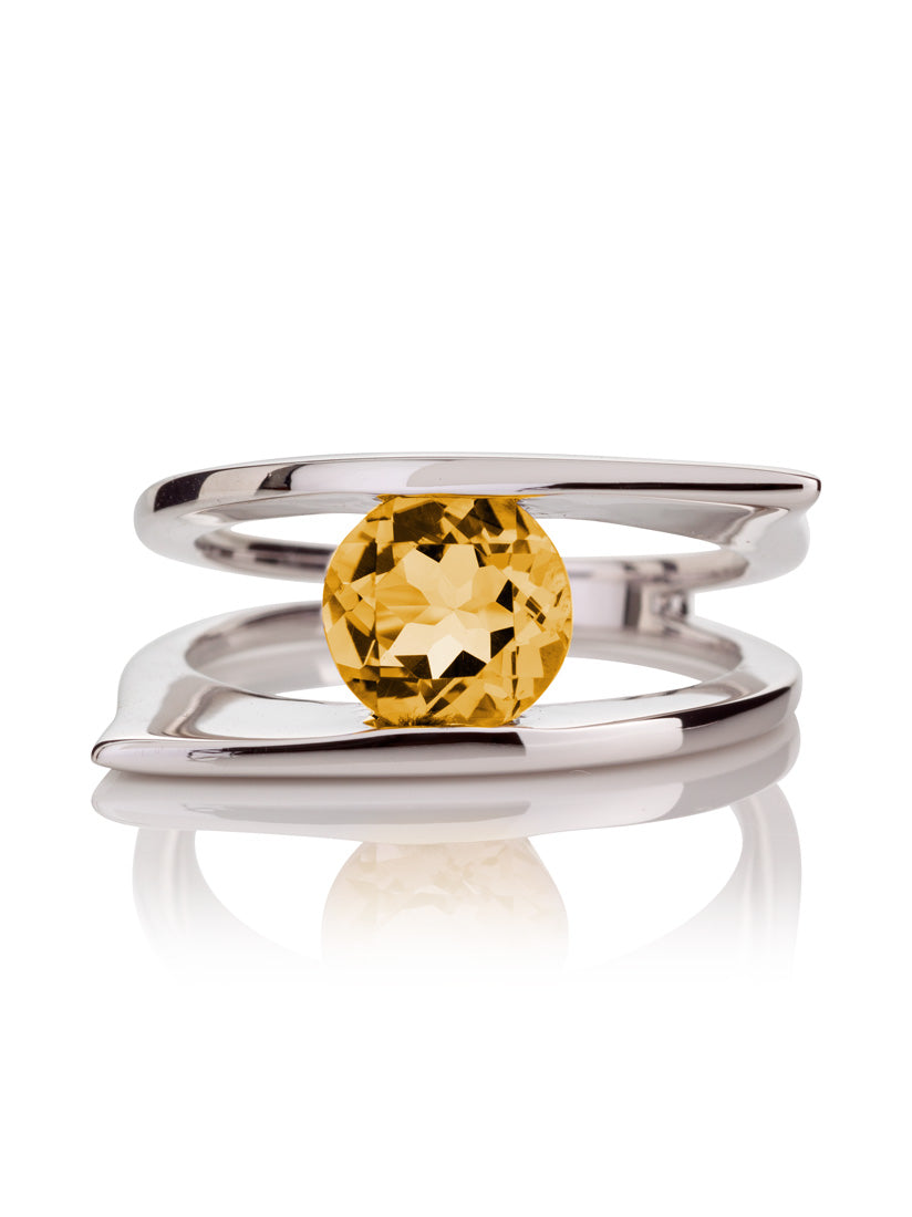Romance Silver Ring With Citrine