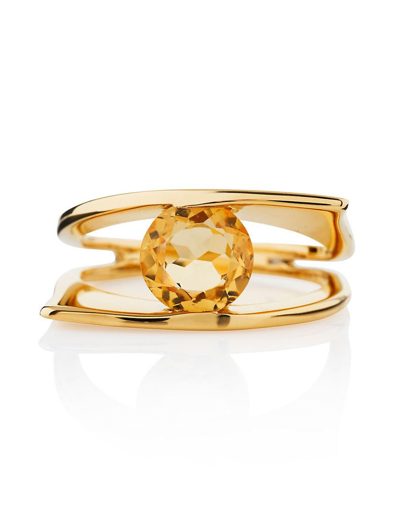 Romance Gold Ring with Citrine