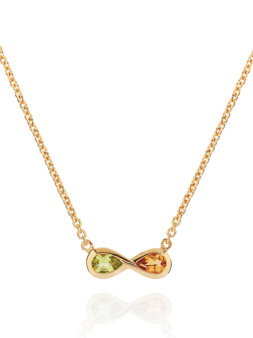 Sempre Gold Necklace With Peridot and Citrine