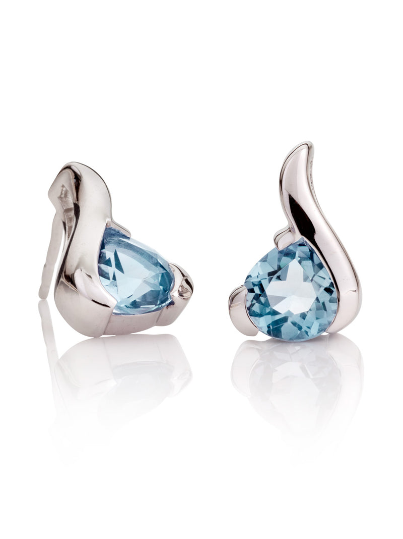 Sensual silver earrings with Blue topaz