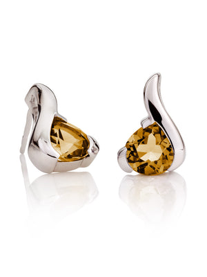 Sensual silver earrings with Citrine