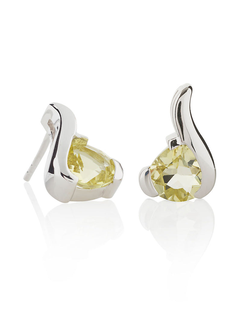 Sensual silver earrings with Lemon Quartz