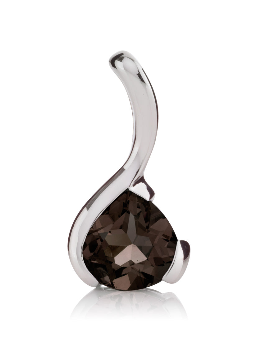 Sensual Silver pendant with Smoky Quartz