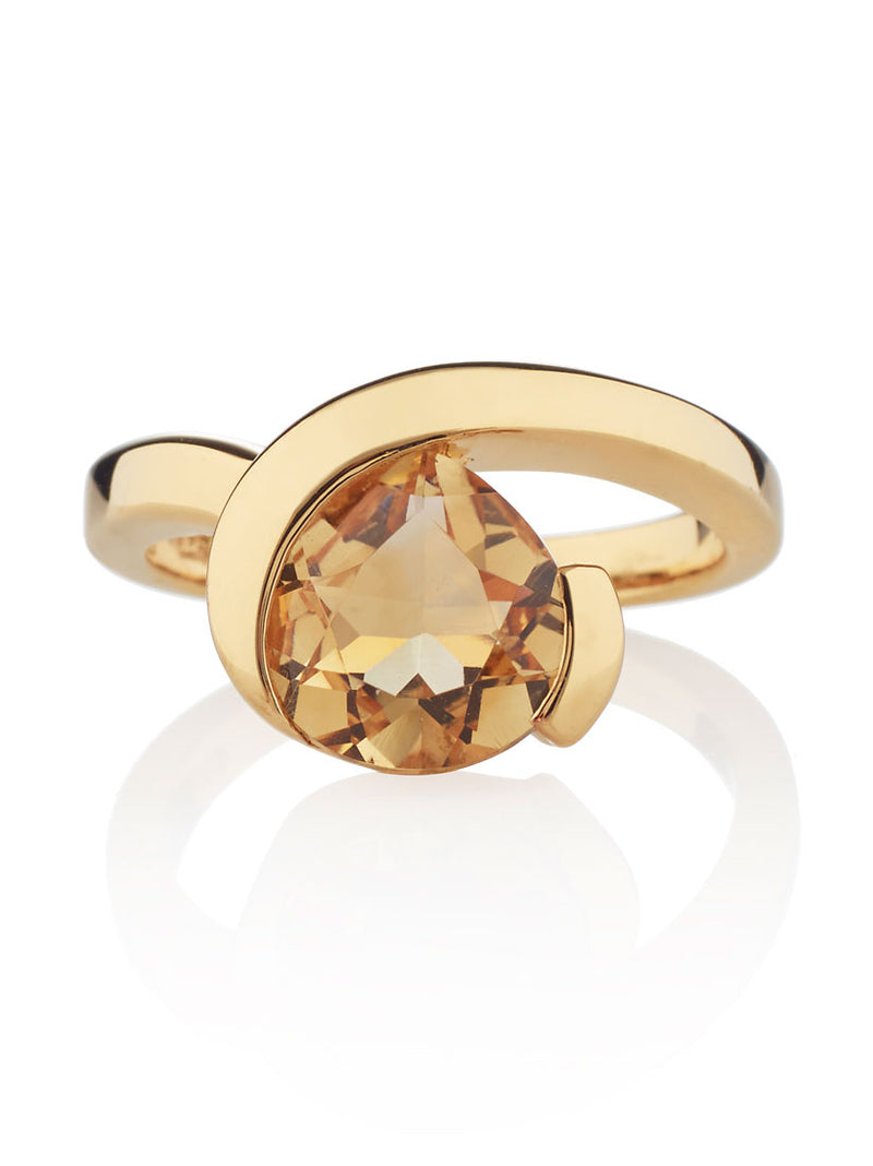 Sensual Gold Ring with Citrine