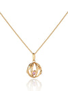 Small Votra Gold  Pendant with Blue topaz  Amethyst  Rhodolite And  Citrine