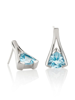 Valentine Silver Earrings With Blue topaz