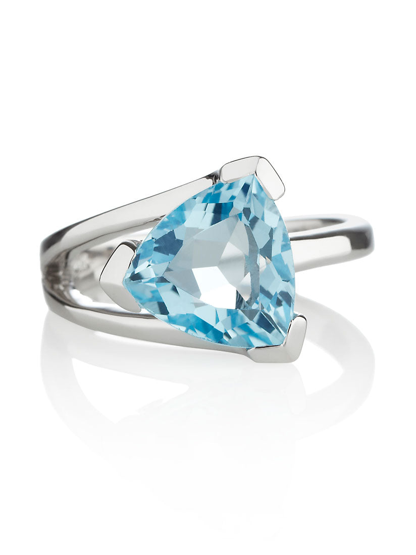 Valentine  Silver Ring with Blue topaz
