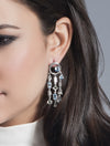 Selatra Silver Earrings With Citrine and Smoky Quartz