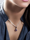 Sensual Rose Gold Pendant with Amethyst