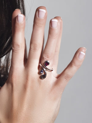 Tana Rose Gold Ring With Amethyst, Rhodolite and Garnet